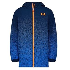 Boys NWT Under Armour Navy and Orange Gradient  Storm Jacket in size YXL